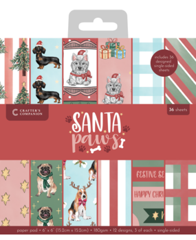 Crafter's Companion Santa Paws 6x6 Inch Paper Pad (CC-SP-PAD6) Crafter's Companion Santa Paws 6x6 Inch Paper Pad (CC-SP-PAD6)