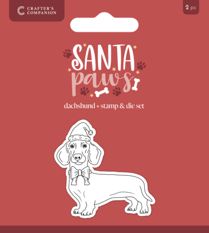 Crafter's Companion Santa Paws Stamp & Die Dachshund (CC-SP-STD-DACH) Crafter's Companion Santa Paws Stamp & Die Dachshund (CC-SP-STD-DACH)
