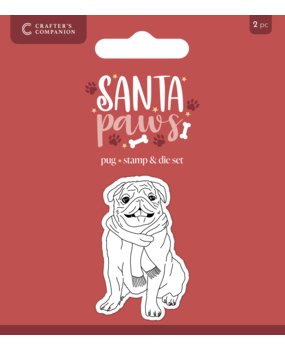Crafter's Companion Santa Paws Stamp & Die Pug (CC-SP-STD-PUG)