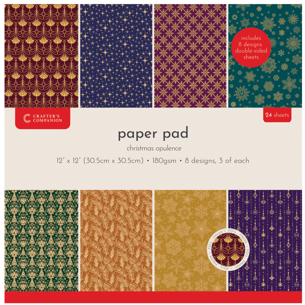 Crafter's Companion Christmas Opulence 12x12 Inch Paper Pad (CC-PAD12-CHOP) Crafter's Companion Christmas Opulence 12x12 Inch Paper Pad (CC-PAD12-CHOP)