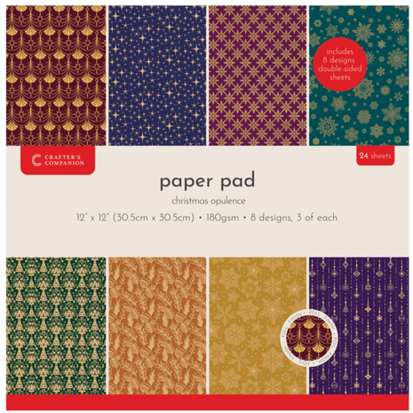 Crafter's Companion Christmas Opulence 12x12 Inch Paper Pad (CC-PAD12-CHOP) Crafter's Companion Christmas Opulence 12x12 Inch Paper Pad (CC-PAD12-CHOP)