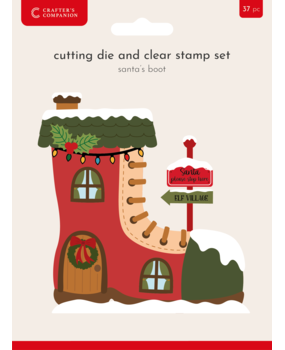 Crafter's Companion Christmas Shaped Card Bases Stamp & Die Santa's Boot (CC-STD-SBOT)