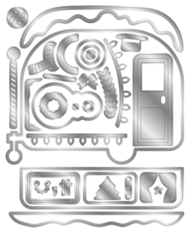 Crafter's Companion Christmas Shaped Card Bases Stamp & Die Festive Camper (CC-STD-FCAM)