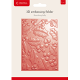 Crafter's Companion Christmas 3D Embossing Folder 5x7 Inch Flourishing Holly (CC-EF5-3D-FLHO)