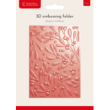 Crafter's Companion Christmas 3D Embossing Folder 5x7 Inch Elegant Mistletoe (CC-EF5-3D-ELMI)