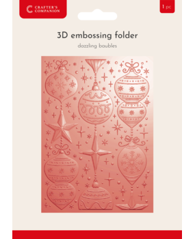 Crafter's Companion Christmas 3D Embossing Folder 5x7 Inch Dazzling Baubles (CC-EF5-3D-DABA)
