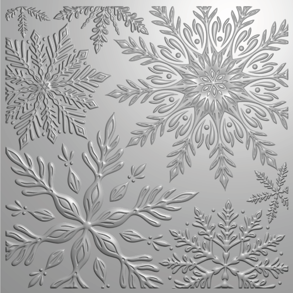Crafter's Companion Christmas 3D Embossing Folder 5.5x5.5 Inch Stylish Snowflakes (CC-EF5.5-3D-STSN)