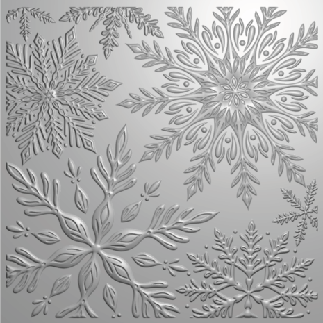 Crafter's Companion Christmas 3D Embossing Folder 5.5x5.5 Inch Stylish Snowflakes (CC-EF5.5-3D-STSN)