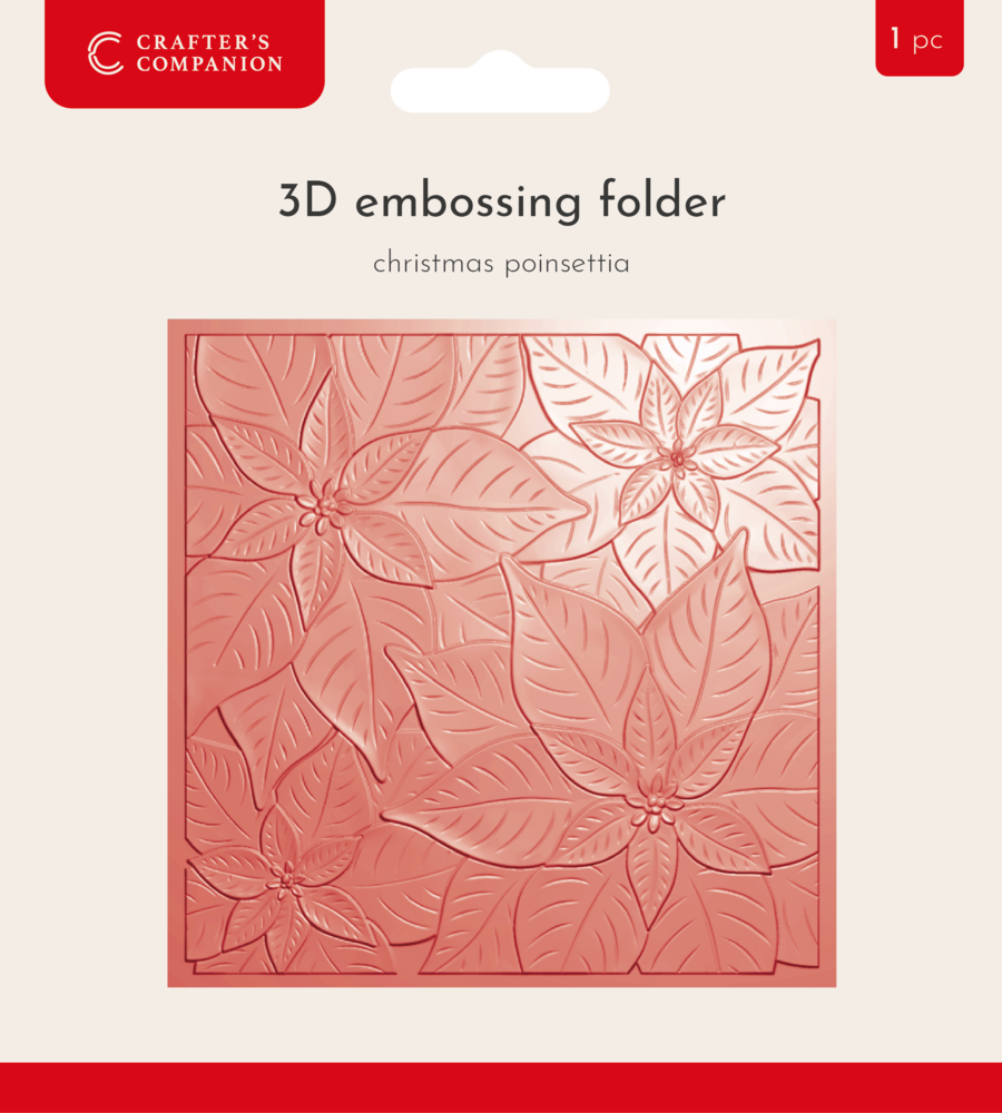 Crafter's Companion Christmas 3D Embossing Folder 5.5x5.5 Inch Christmas Poinsettia (CC-EF5.5-3D-CHPO) Crafter's Companion Christmas 3D Embossing Folder 5.5x5.5 Inch Christmas Poinsettia (CC-EF5.5-3D-CHPO)