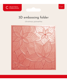 Crafter's Companion Christmas 3D Embossing Folder 5.5x5.5 Inch Christmas Poinsettia (CC-EF5.5-3D-CHPO)