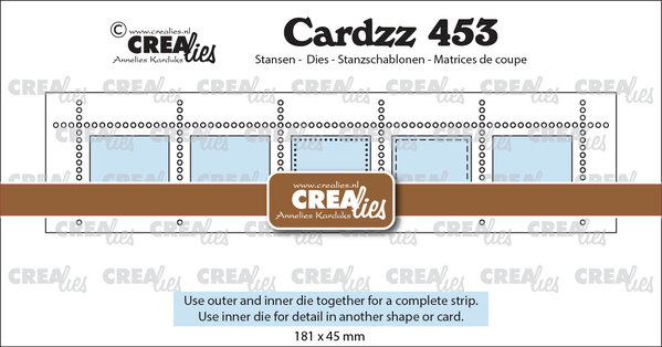 Crealies Cardzz Stansen Postzegelstrip XL 5x Horizontale Rechthoeken (CLCZ453)