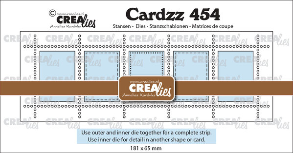 Crealies Cardzz Dies Postage Stamp Strip XL 5x Vertical Rectangles (CLCZ454)