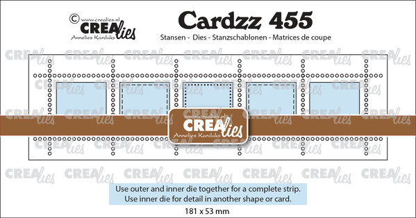 Crealies Cardzz Stansen Postzegelstrip XL 5x Vierkanten (CLCZ455)