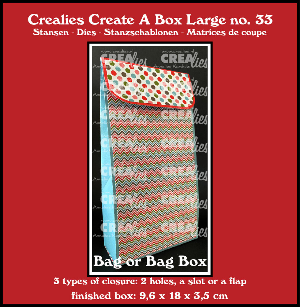 Crealies Create A Box Large Dies Bag / Bag Box for Gifts and Advent (CCABL33) Crealies Create A Box Large Dies Bag / Bag Box for Gifts and Advent (CCABL33)