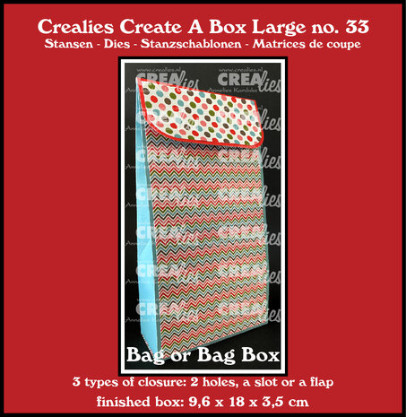 Crealies Create A Box Large Dies Bag / Bag Box for Gifts and Advent (CCABL33) Crealies Create A Box Large Dies Bag / Bag Box for Gifts and Advent (CCABL33)