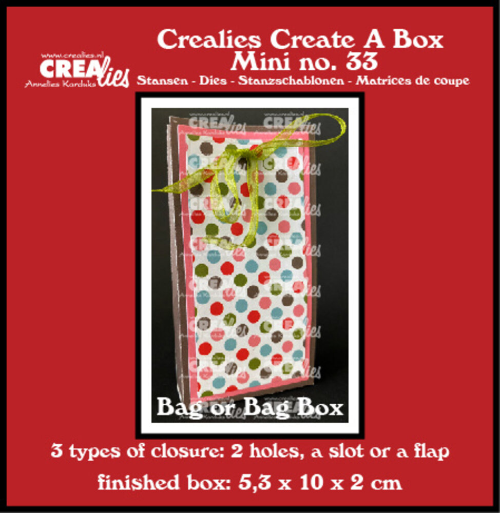 Crealies Create A Box Mini Dies Bag / Bag Box for Gifts and Advent (CCABM33)