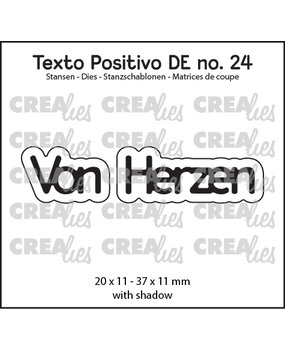 Crealies Texto Positivo Dies German Von Herzen (POSDE24)