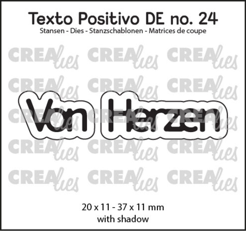 Crealies Texto Positivo Dies German Von Herzen (POSDE24)