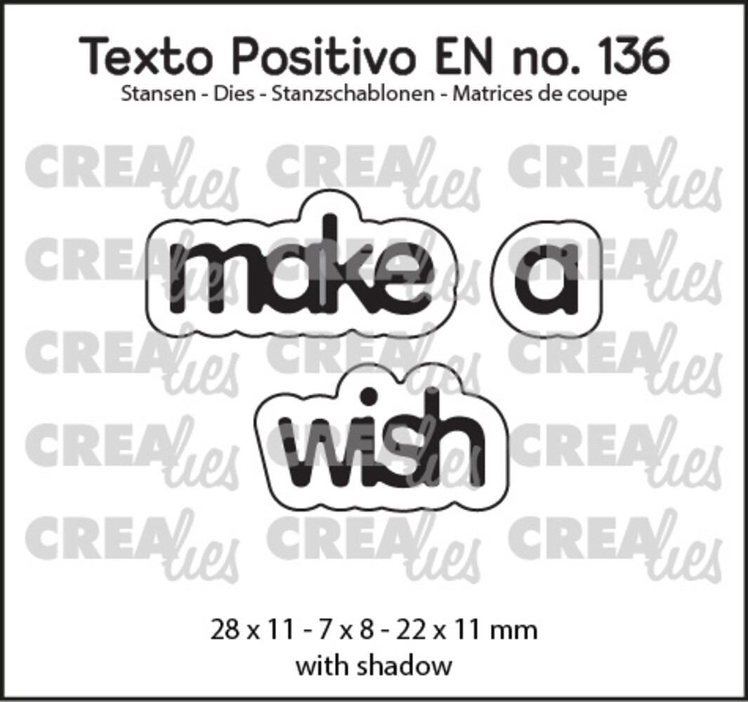 Crealies Texto Positivo Stansen English Make a Wish (POSEN136)