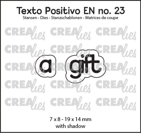 Crealies Texto Positivo Dies English A Gift (POSEN23)