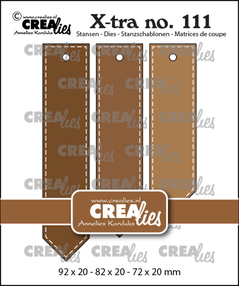 Crealies X-tra Dies No. 111 Pointy Tags with Stitchline (CLXtra111) Crealies X-tra Dies No. 111 Pointy Tags with Stitchline (CLXtra111)