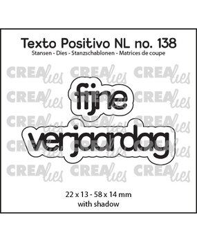 Crealies Texto Positivo Stansen Dutch Fijne Verjaardag (POSNL138) Crealies Texto Positivo Stansen Dutch Fijne Verjaardag (POSNL138)
