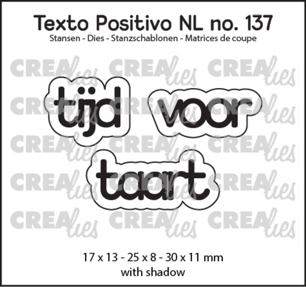 Crealies Texto Positivo Dies Dutch Tijd voor Taart (POSNL137) Crealies Texto Positivo Dies Dutch Tijd voor Taart (POSNL137)