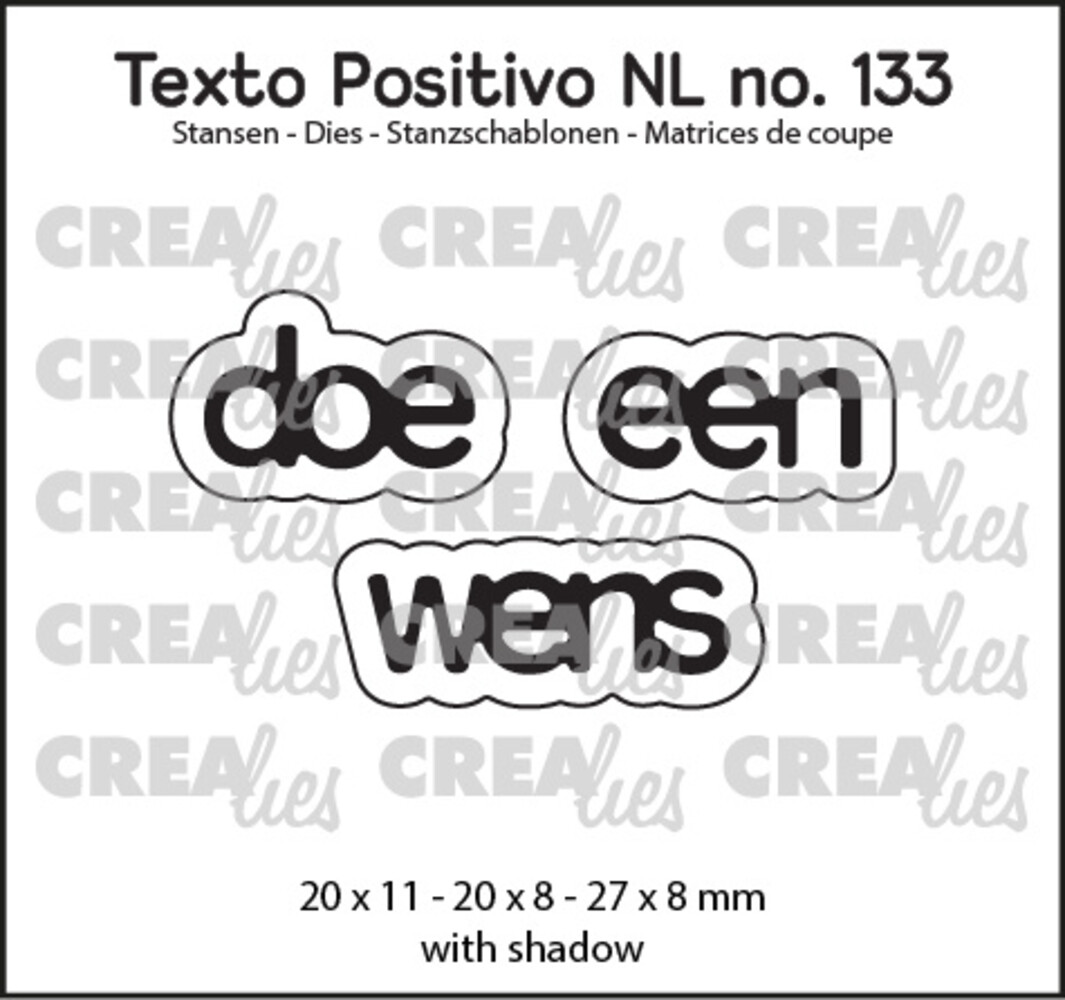 Crealies Texto Positivo Dies Dutch Doe een Wens (POSNL133) Crealies Texto Positivo Dies Dutch Doe een Wens (POSNL133)