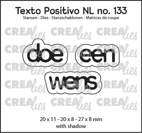 Crealies Texto Positivo Stansen Dutch Doe een Wens (POSNL133) Crealies Texto Positivo Stansen Dutch Doe een Wens (POSNL133)