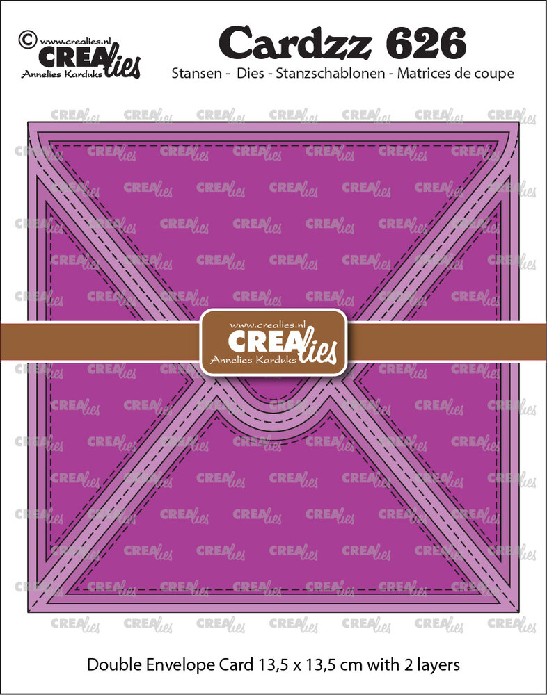 Crealies Cardzz Dies Double Envelope Card Square (CLCZ626) Crealies Cardzz Dies Double Envelope Card Square (CLCZ626)