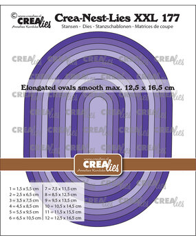 Crealies Crea-Nest-Lies XXL Dies No. 177 Elongated Ovals Smooth (CLNestXXL177)