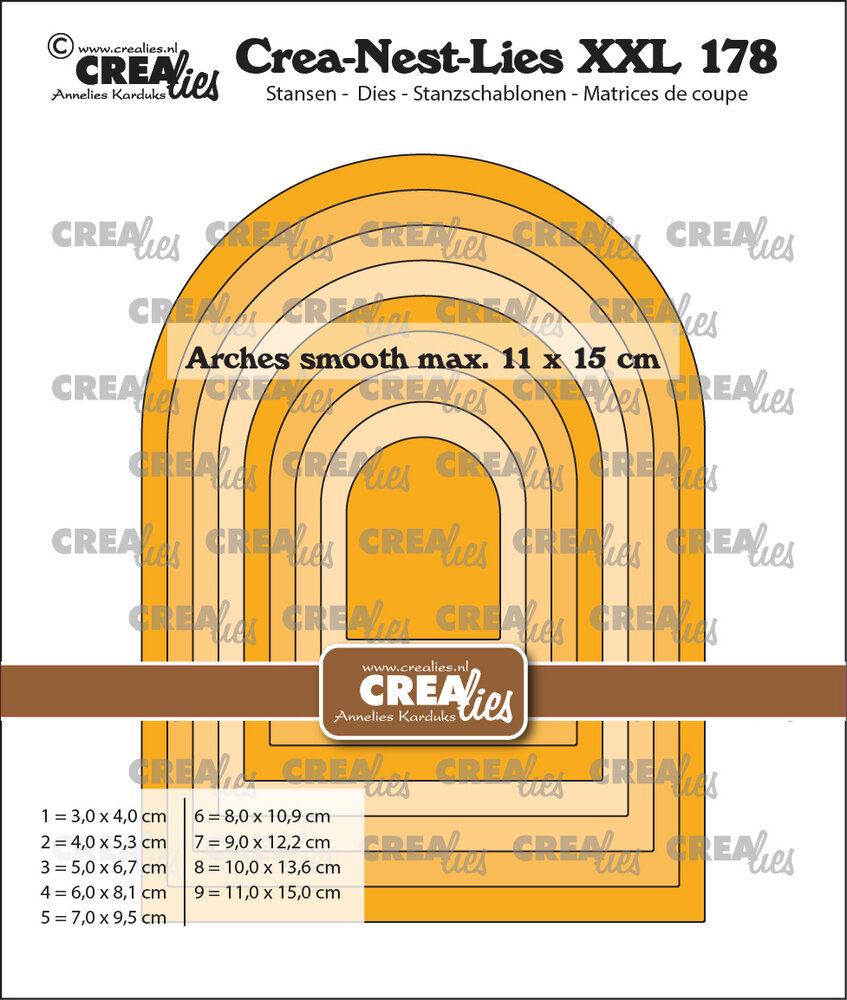 Crealies Crea-Nest-Lies XXL Dies No. 178 Arches Smooth (CLNestXXL178)