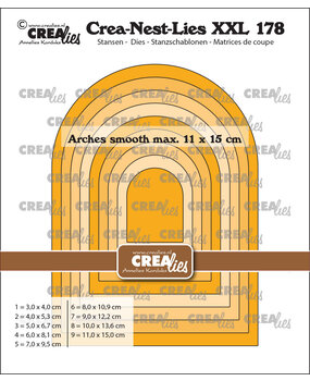 Crealies Crea-Nest-Lies XXL Stansen No. 178 Bogen Glad (CLNestXXL178)