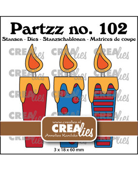 Crealies Partzz Stansen No. 102 3 Kaarsen (CLPartzz102)