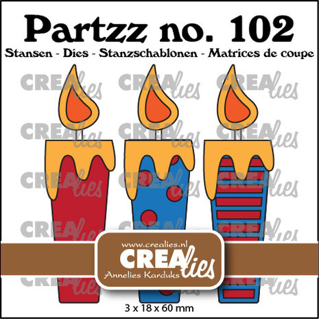 Crealies Partzz Stansen No. 102 3 Kaarsen (CLPartzz102)