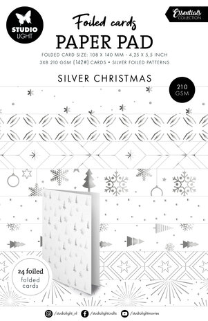 Studio Light Silver Christmas Essentials Foiled Cards Paper Pad (SL-ES-PP384) Studio Light Silver Christmas Essentials Foiled Cards Paper Pad (SL-ES-PP384)