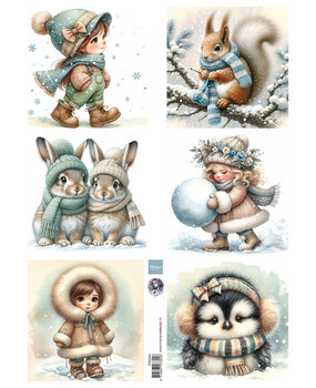 Marianne Design Decoupage Sheet A4 by Fairybells Cosy Winter (FB2504)