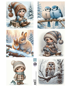 Marianne Design Decoupage Sheet A4 by Fairybells Dreamy Winter (FB2505)