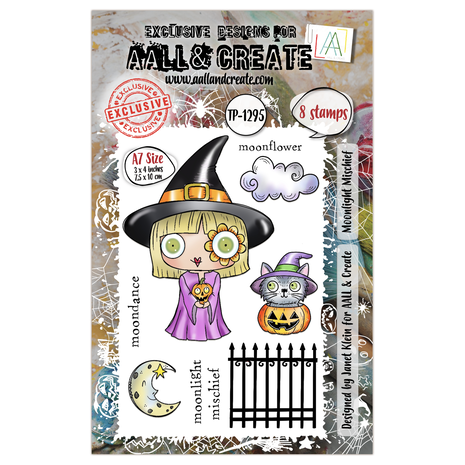 Aall and Create Witchlets & Weirdlings A7 Stamp Set Moonlight Mischief (AALL-TP-1295) Aall and Create Witchlets & Weirdlings A7 Stamp Set Moonlight Mischief (AALL-TP-1295)