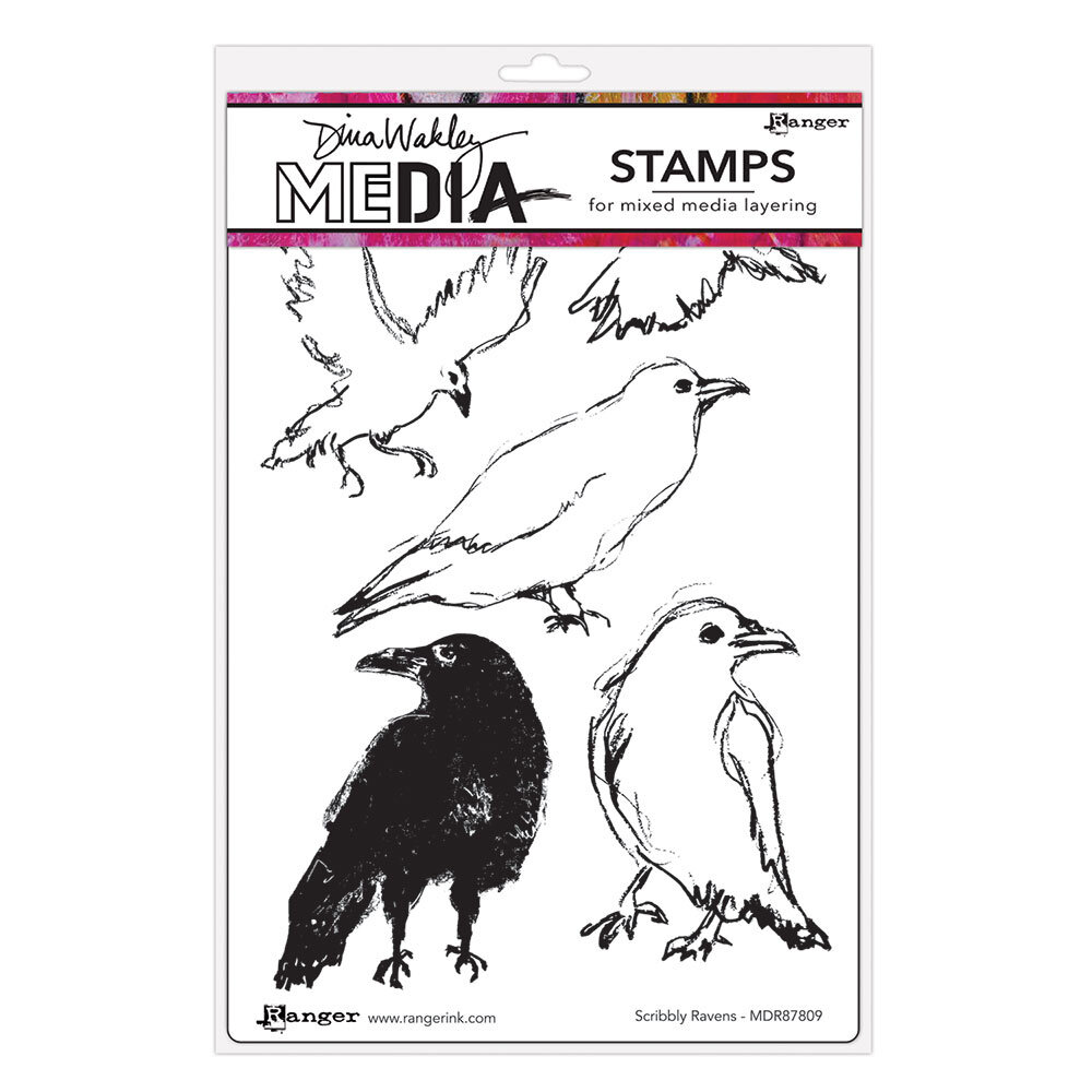 Ranger Dina Wakley MEdia Cling Stamps Scribbly Ravens (MDR87809) Ranger Dina Wakley MEdia Cling Stamps Scribbly Ravens (MDR87809)