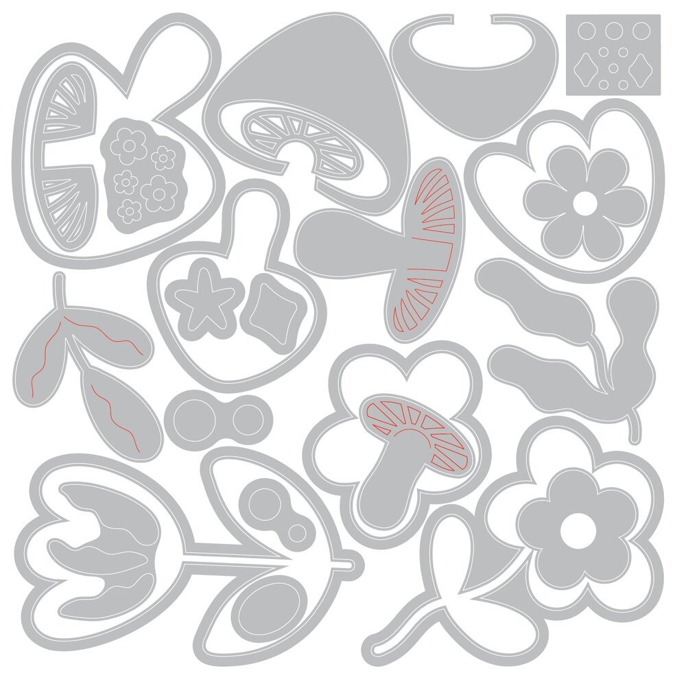 Sizzix Thinlits Die by Letters by Shells Happy Florals (25pcs) (666965) Sizzix Thinlits Die by Letters by Shells Happy Florals (25pcs) (666965)