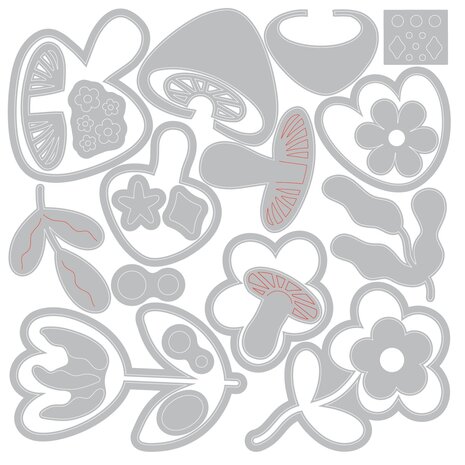 Sizzix Thinlits Die by Letters by Shells Happy Florals (25pcs) (666965) Sizzix Thinlits Die by Letters by Shells Happy Florals (25pcs) (666965)