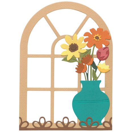 Sizzix Thinlits Die by Eileen Hull Windowsill Flowers and Vase (13pcs) (666979) Sizzix Thinlits Die by Eileen Hull Windowsill Flowers and Vase (13pcs) (666979)
