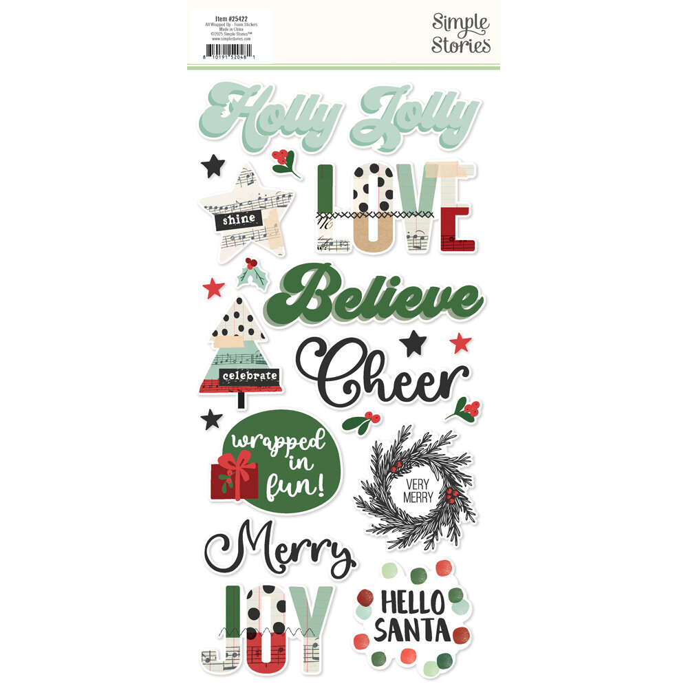 Simple Stories All Wrapped Up Foam Stickers (25422) (OUTLET)