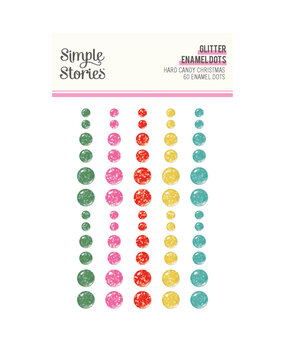 Simple Stories Hard Candy Christmas Glitter Enamel Dots (25624)