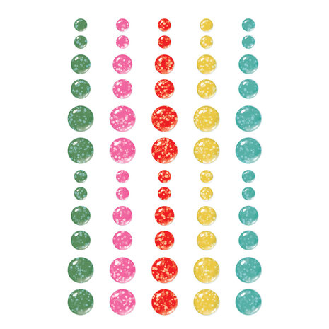 Simple Stories Hard Candy Christmas Glitter Enamel Dots (25624) (OUTLET)