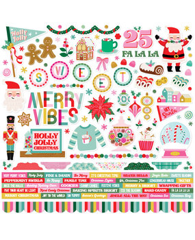 Simple Stories Hard Candy Christmas Cardstock Stickers (25602)