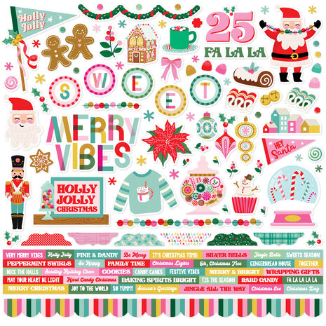 Simple Stories Hard Candy Christmas Cardstock Stickers (25602) (OUTLET)