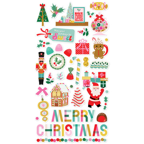 Simple Stories Hard Candy Christmas 6x12 Inch Chipboard Stickers (25617) (OUTLET)