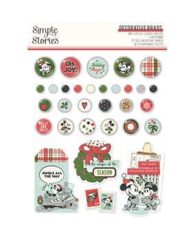 Simple Stories Say Cheese Classic Mouse Christmas Decorative Brads (25212)